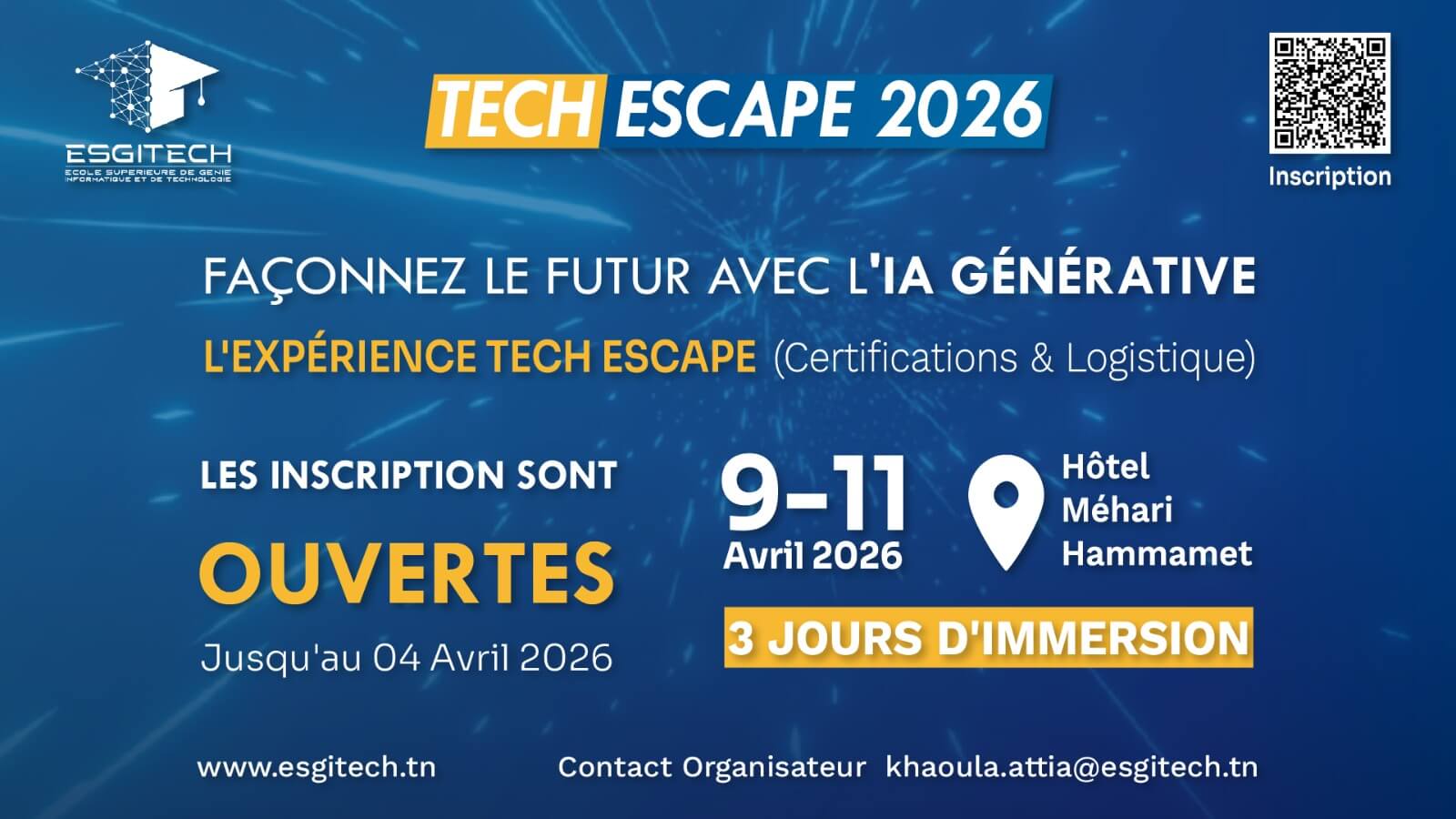 ESGITECH lance « Tech Escape 2026 » : trois jours d’IA générative avec certifications internationales pour booster la carrière des participants